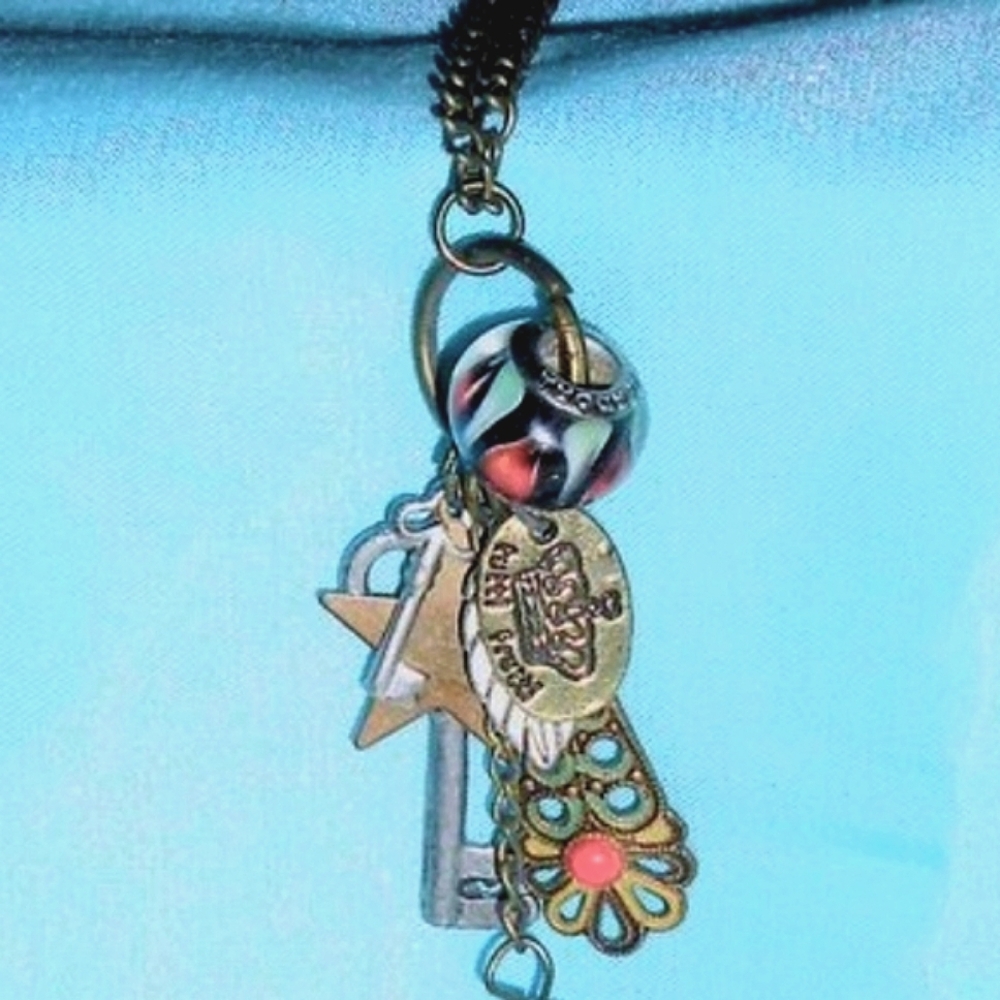 Keys, Star & Tassel Eclectic Necklace